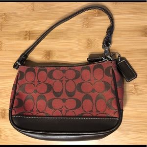 Coach signature small cranberry brown purse